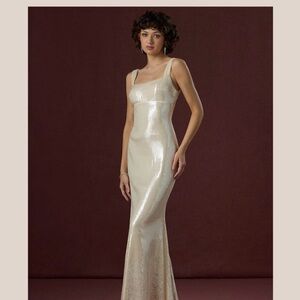 NEW WITH TAGS Azazie Champagne Sequin Gown